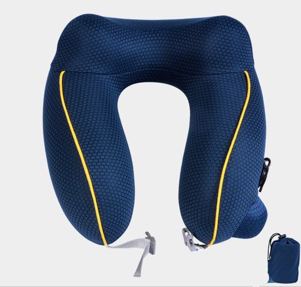 Inflatable u-pillow Travel pillow designed for exceptional neck support during travel, featuring durable air cushioning.