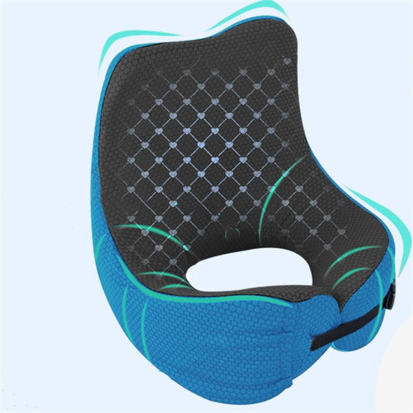 Airplane travel pillow Memory foam travel pillow for astronauts with ergonomic design and removable hood.