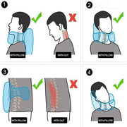 Airplane travel pillow Memory foam travel pillow for astronauts demonstrating proper neck support during travel.