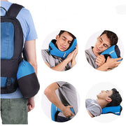 Airplane travel pillow Memory foam travel pillow for astronauts in use during travel for comfort and support.